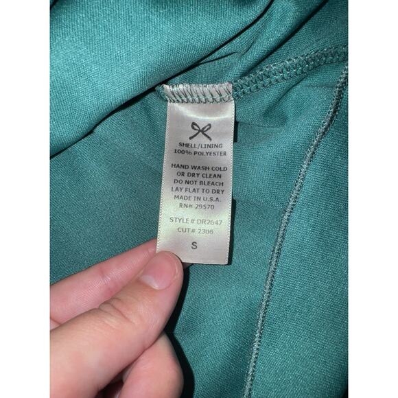 Everly Womens Dress Small Teal Multicolor Ikat Print Long Sleeve Lined Mini Boho - Picture 6 of 7